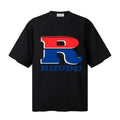 RHUDE T Shirts Distressed Stacked‑R Retro‑Color Typography