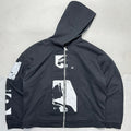 Unisex Vintage Hoodie ENFANTS RICHES DEPRIMES (ERD) â€?Oversized zip-up hoodie featuring Madonna illustrations, multiple patch prints, a washed/distressed finish, and a relaxed silhouette.