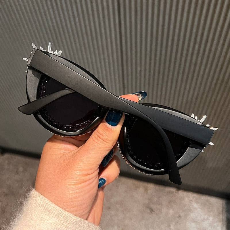Trendy punk glasses retro uv protection sunglasses