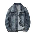 Denim Jacket & Jeans High-Street Trend Retro Casual Matching Distressed Denim Trucker Jacket and Slim-Fit Pants Outfit (jacket and jeans must be purchased separately.)