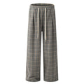 American-style streetwear harem pants Retro Purple Grey Check Relaxed Wide Leg Pants