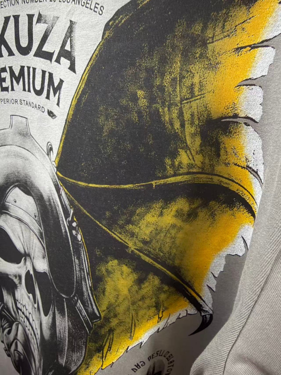 Vintage style washed summer wear T shirt Skull and bat shape 260G pure cotton high-quality streetwear