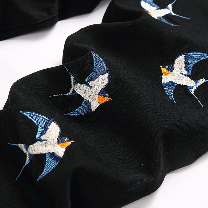 Mens Fashion Jeans Birdprint embroidery 5707# Pure cotton high quality