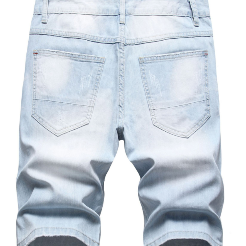 Denim shorts High-quality trendy casual pure cotton Non-stretch plus-size men's clothing