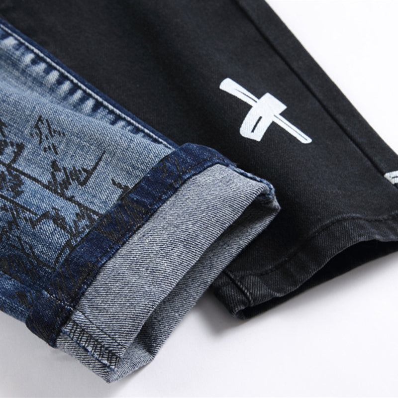 Mens Fashion Jeans Blue and black color scheme 3538# Pure cotton high quality
