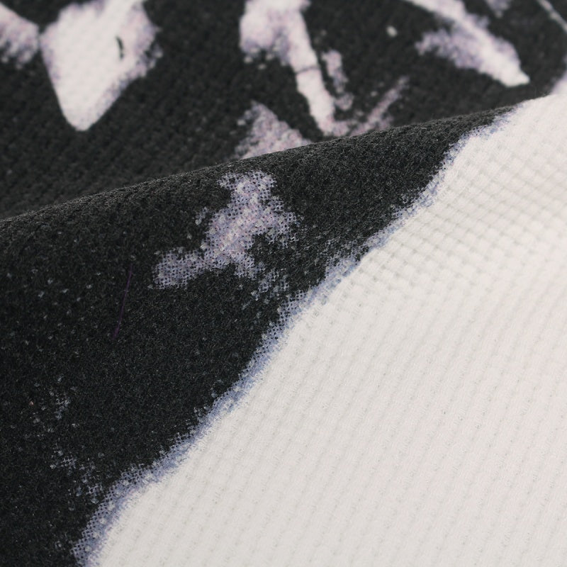 Unisex vintage T-shirt White ink direct-injection rivets
