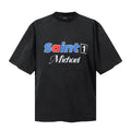 Saint Michael T Shirts Red Blue Saint 1 Script Michael Casual Text Illustration