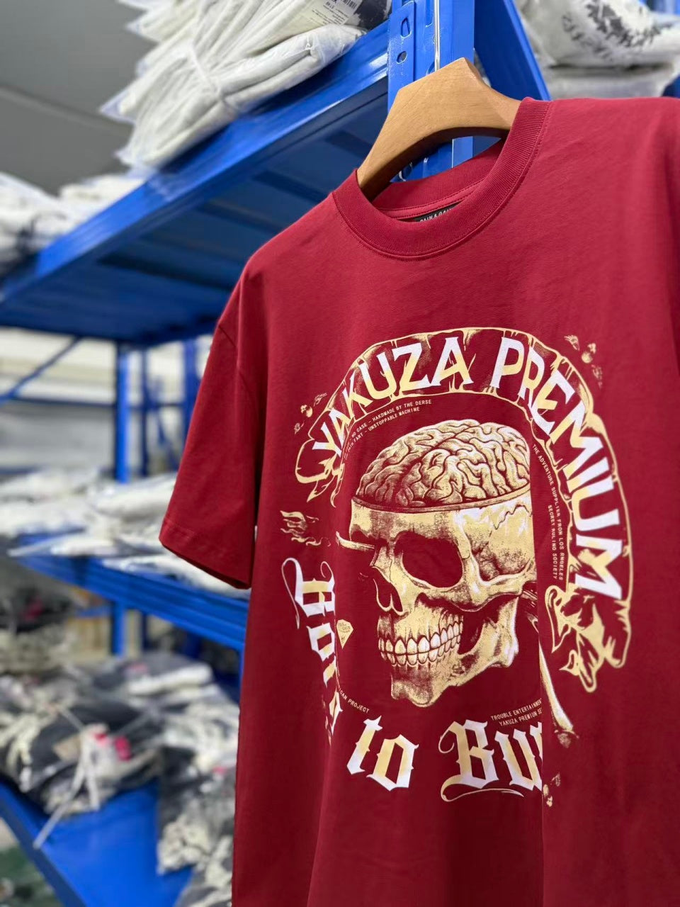Vintage style washed summer wear T shirt Skull 260G pure cotton high-quality streetwear