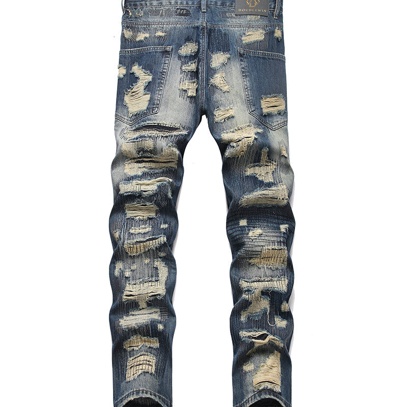 Mens Fashion Jeans damaged #027 Pure cotton high quality