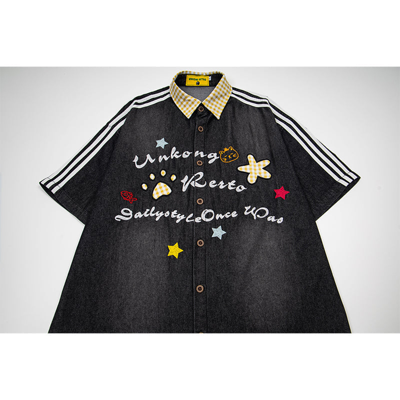 Unisex vintage T-shirt Polo shirt with a stand-up collar
