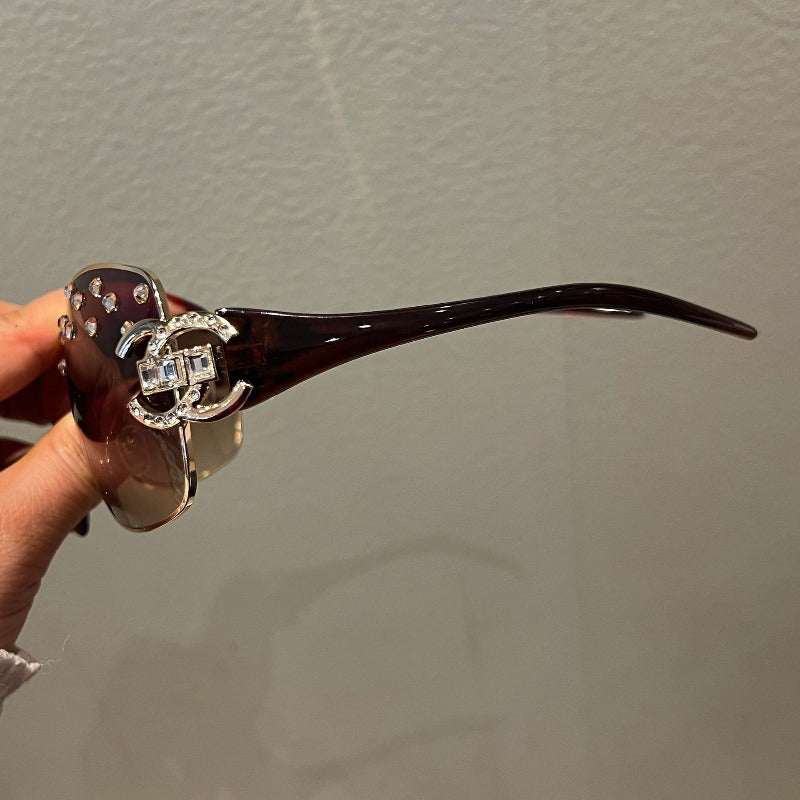 Trendy punk glasses diamond y2k
