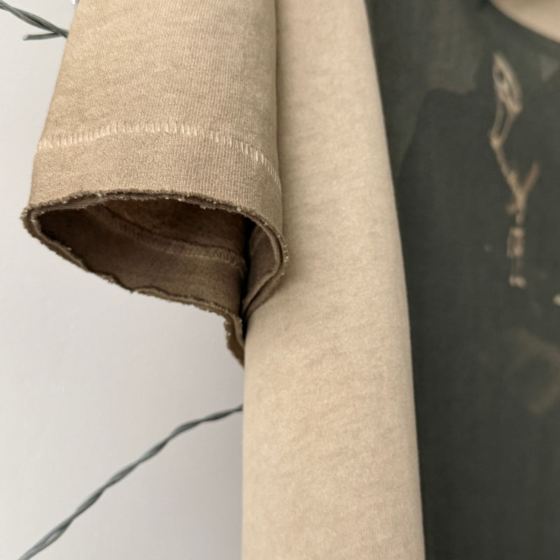 Unisex Vintage T Shirts Travis Scott x Cactus Jack x *Scream* Three-Way Collaboration: Heavy-duty washed, distressed, and destroyed T-shirt featuring a boxy, cropped, and grunge-punk aesthetic.