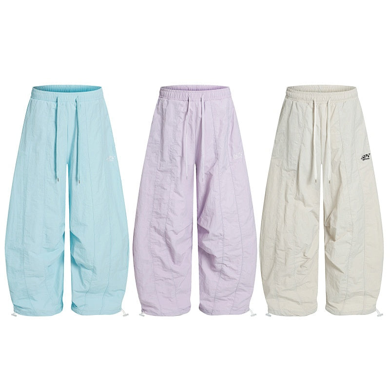 American-style streetwear harem pants Subtle Mini Logo Multi Solid Color Option
