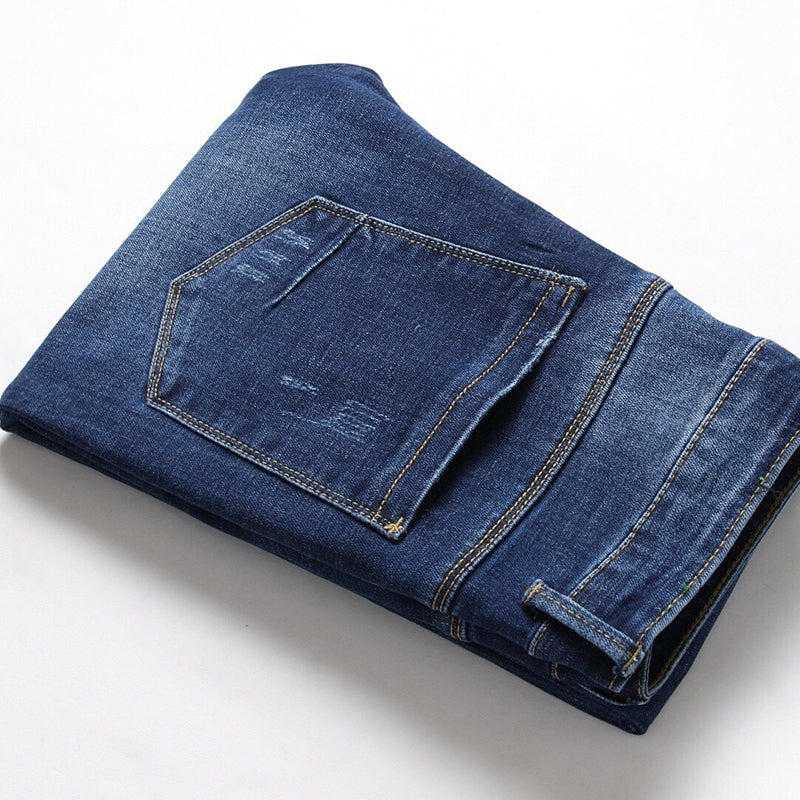 Mens Fashion Jeans Ripped D675# Pure cotton high quality