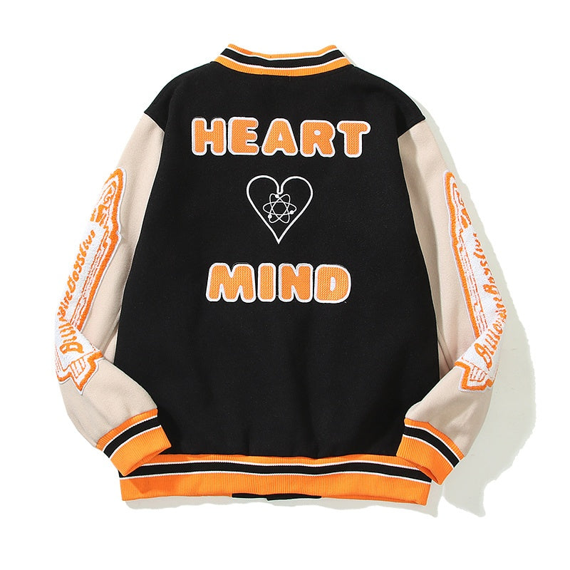 American-style baseball jacket BBC Billionaire Boys Club Astronaut Wool-Blend Embroidered Jacket (HEARTMIND)