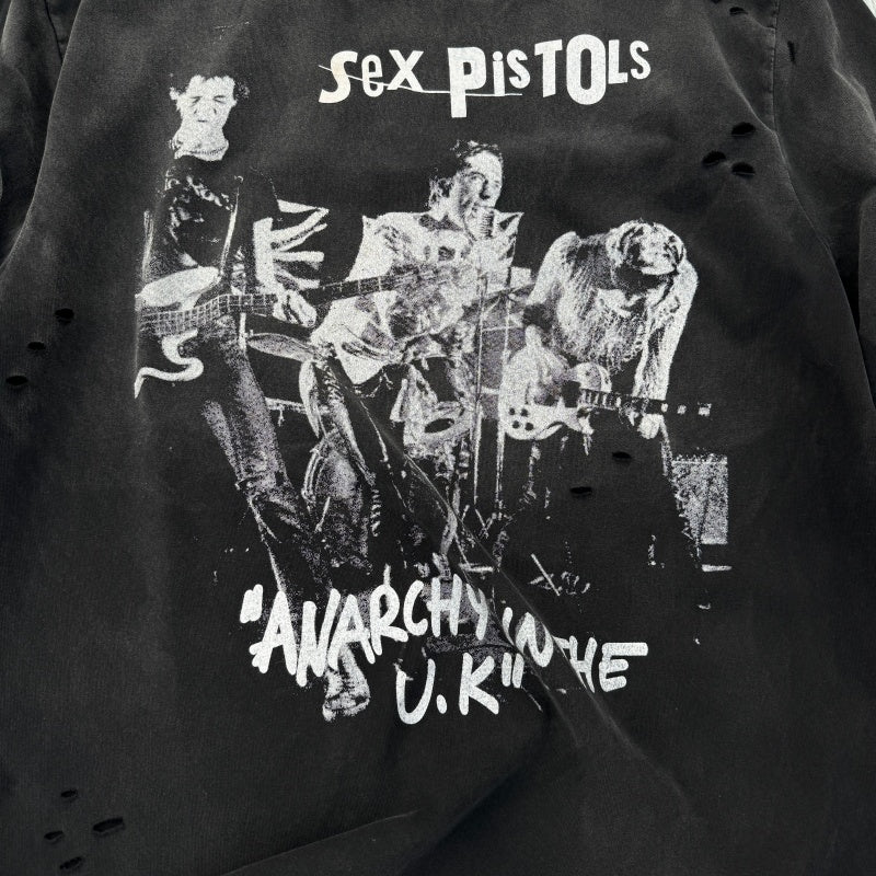 Unisex Vintage T Shirts Sex Pistols â€?Hand-distressed, washed, and vintage-finished at multiple points.