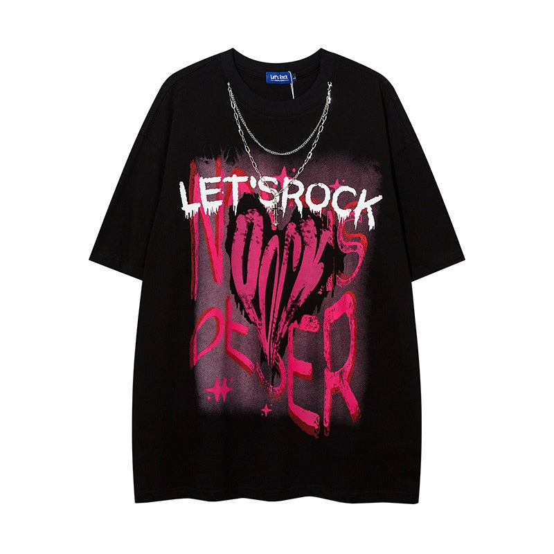 Unisex vintage T-shirts uppercase letter