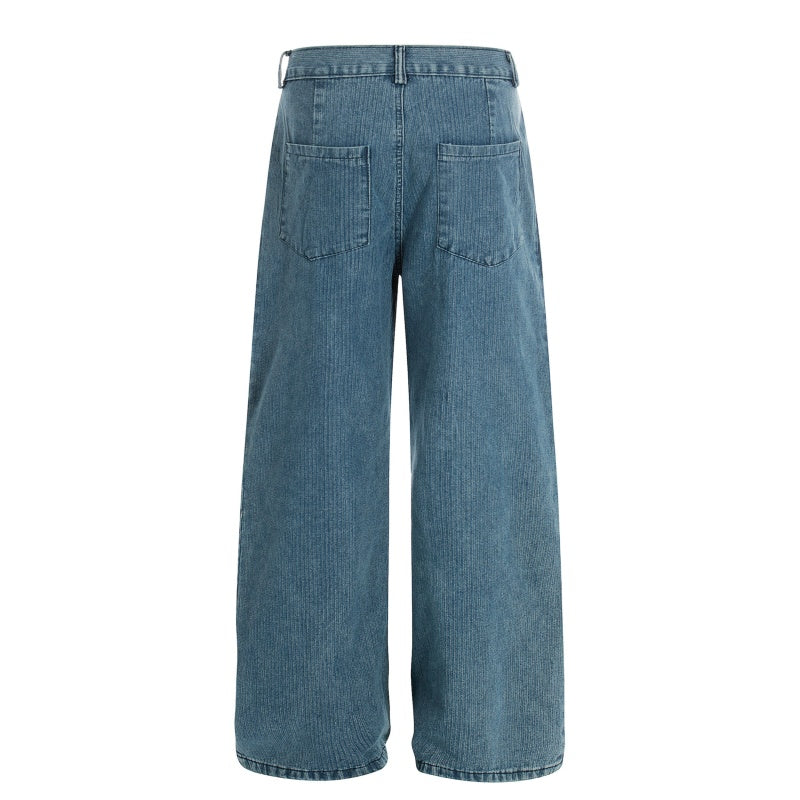 American-style streetwear harem pants Light Denim & Dark Pinstripe Dual Colorway