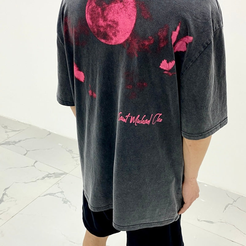 Unisex Vintage T Shirts Pink Planet Limited Edition: Heavyweight, Distressed, and Acid-Washed High-Street Retro Style