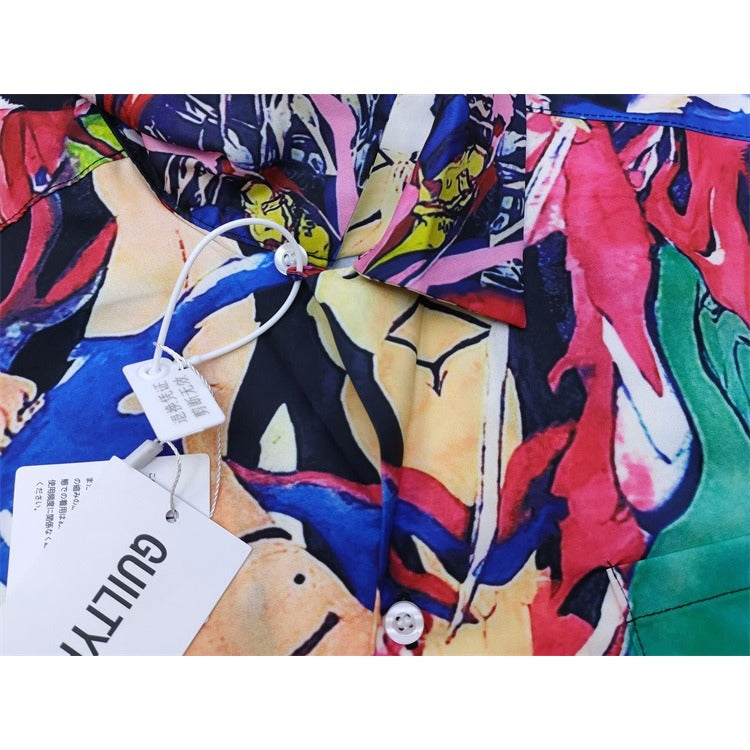 GUILTYPARTIES TIGER Shirts 18ss Hell Painting, Heaven Tokyo Short Sleeve Hawaiian Flower Shirt Men