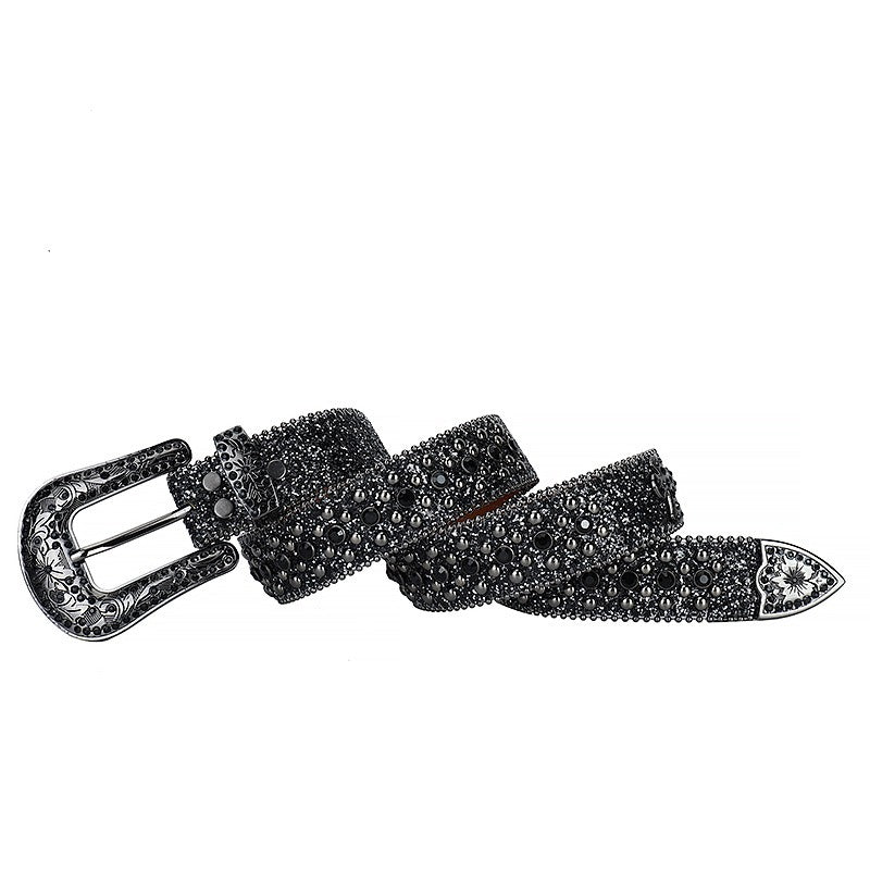 Hip-hop punk rhinestone belt unisex dark style