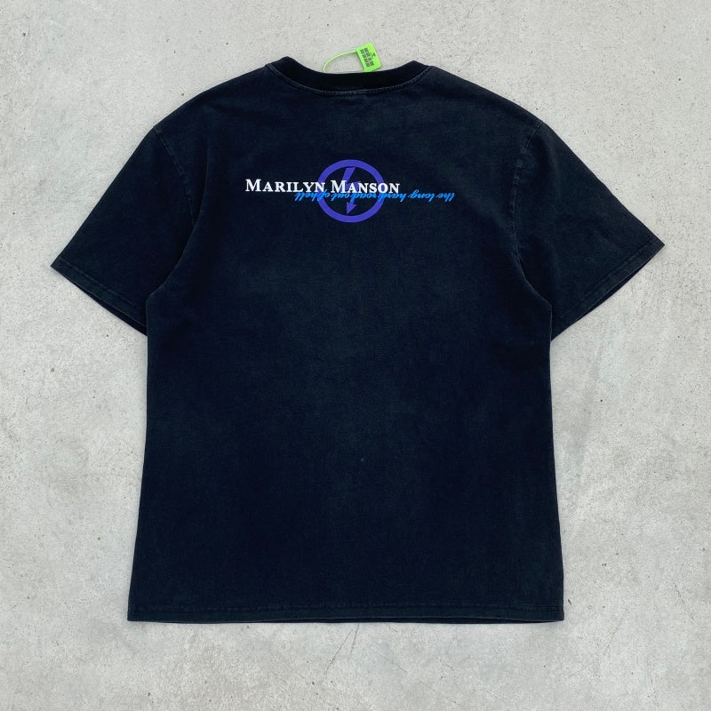 Unisex Vintage T Shirts Marilyn Manson oversized high-street distressed style