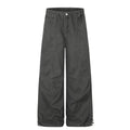 American-style streetwear harem pants Elasticated Waist Gathered Panel Washed Fabric