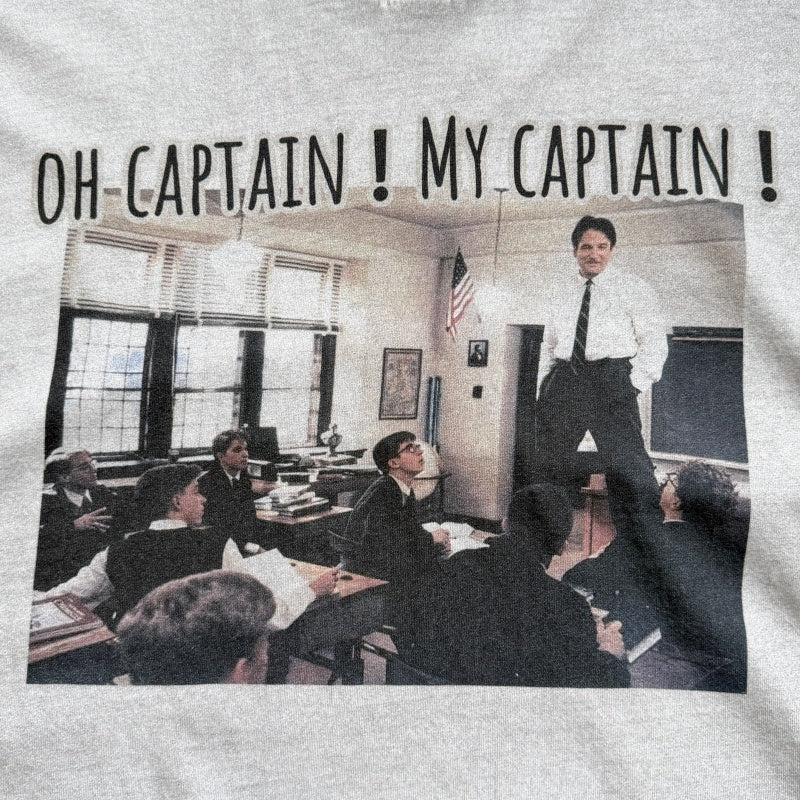 Unisex Vintage T Shirts *Dead Poets Society* Limited Collaboration: Heaven-and-Earth stitching (single-needle), special enzyme-milled vintage wash, and direct-to-garment white ink printing.