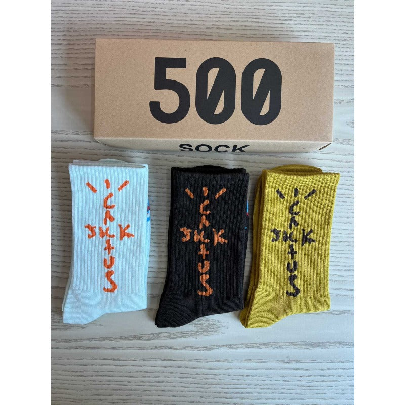Men socks graffiti letter cotton socks