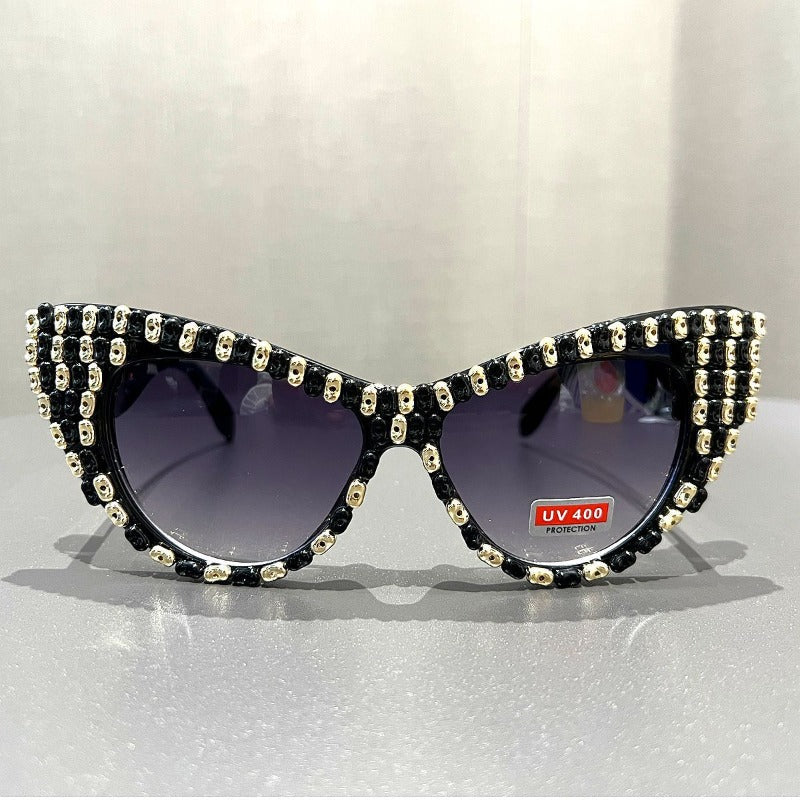 Trendy punk glasses retro big cat eyes
