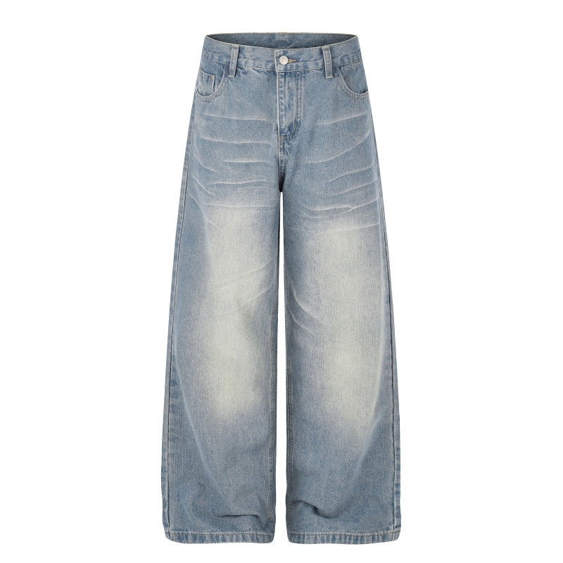 American-style streetwear harem pants Front & Back Crease Wide Leg Silhouette