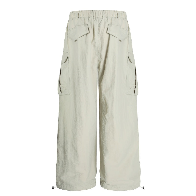American-style streetwear harem pants Beige & Dark Navy Outdoor Slacks