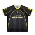 Vintage-style American T-shirt High Contrast Black And Lime Soccer Jersey Print