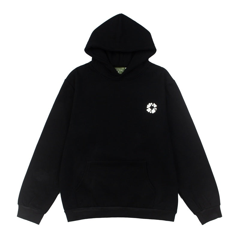 Denim Tears Hoodie Fleece Small Chest Flower Wreath Graphic Oversized