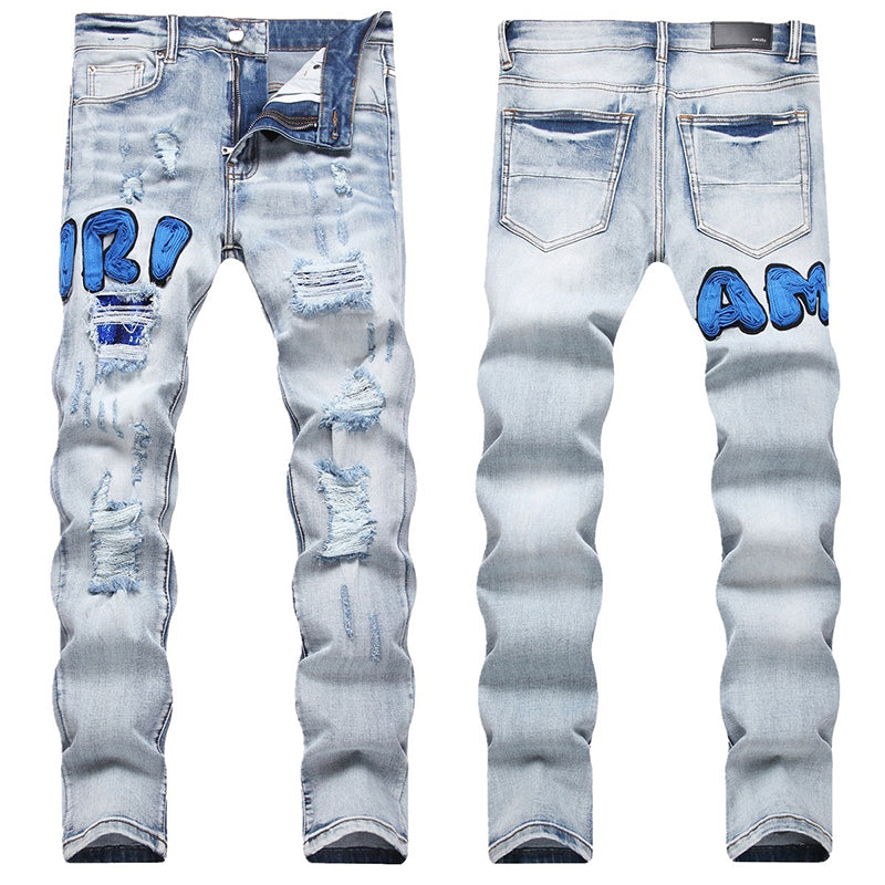 AMIRI Jeans High-quality distressed pure cotton
