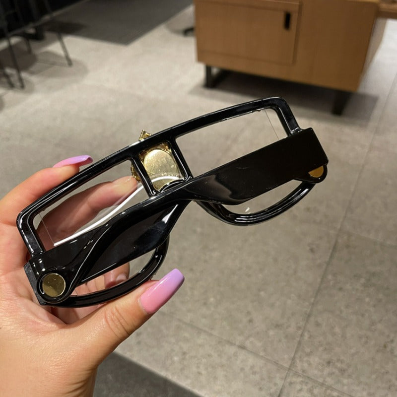 Trendy punk glasses with diamonds