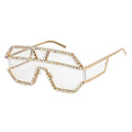 Trendy punk glasses one-piece rhinestones