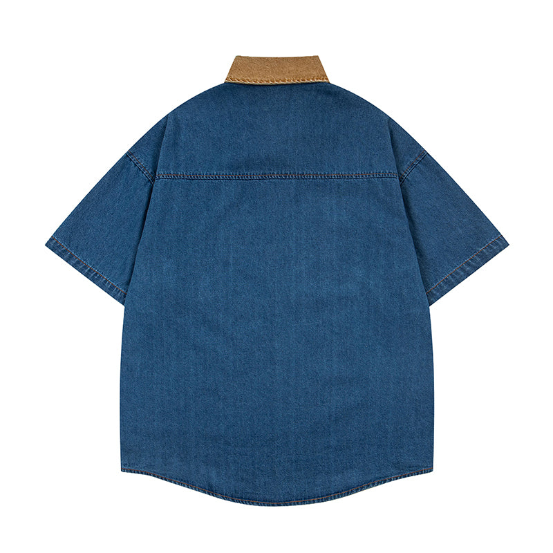 Unisex vintage T-shirt Polo shirt with a stand-up collar