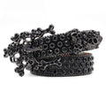Hip-hop punk rhinestone belt skull head exaggerated
