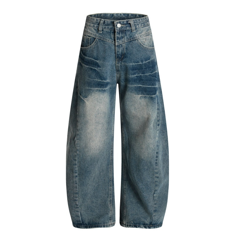 American-style streetwear harem pants Light & Dark Dual Wash Slacks
