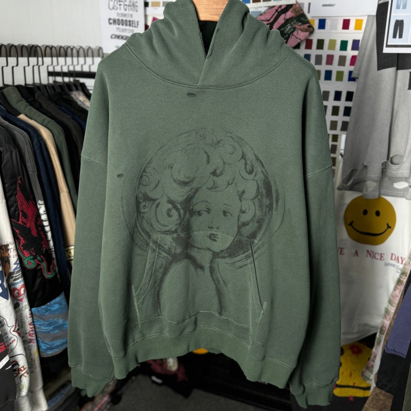 Unisex Vintage Hoodie Saint Michael Cherub American Vintage-Style Washed/Distressed Hoodie