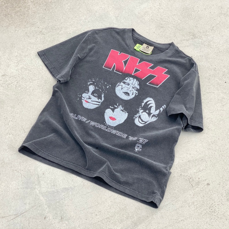 Unisex Vintage T Shirts KISS '96-'97 Tour â€?Limited Edition Heavyweight Distressed Wash Tee