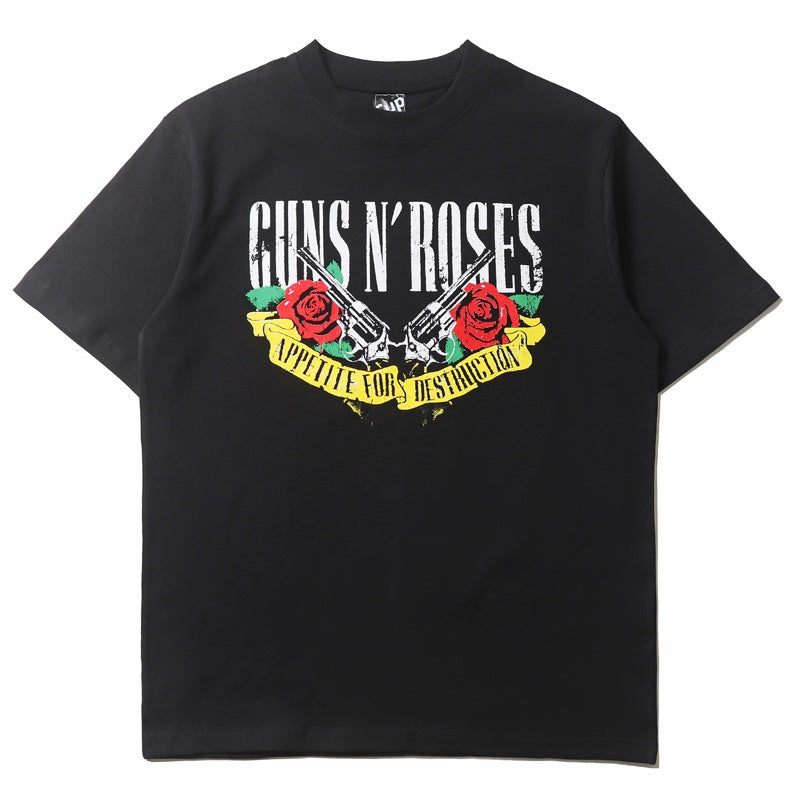 Mens T-shirt Guns N' Roses-style rock graphic print