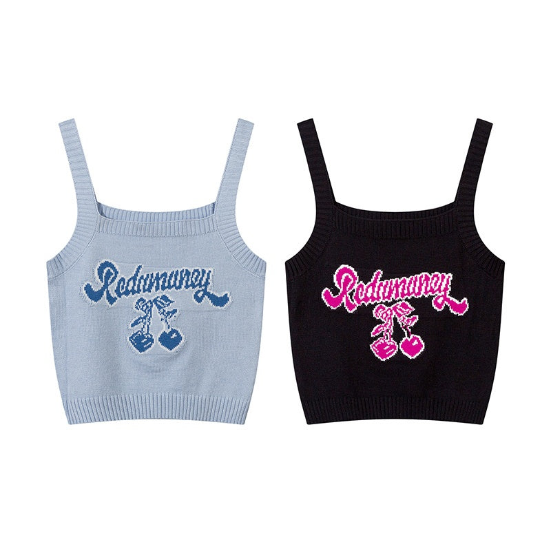 Unisex vintage camisole Sweet cherries