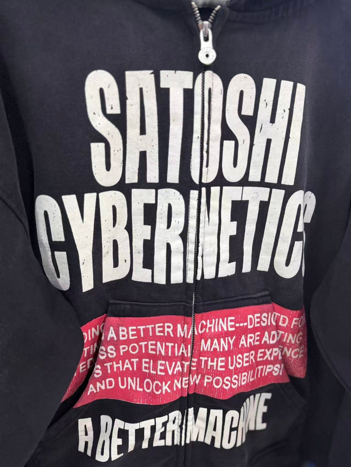 Satoshi Nakamoto hoodie High-quality heavyweight streetwear with a vintage, distressed aesthetic.