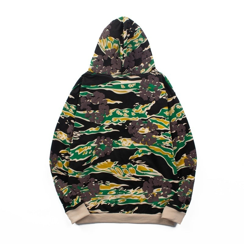 Denim Tears Hoodie Y2K Fleece Camouflage Cotton Wreath Graphic Oversized Hooded
