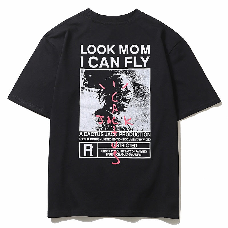 Mens T-shirt Vintage American-style Kanye & Travis Scott â€?Roaring Portrait â€?Oversized Fit
