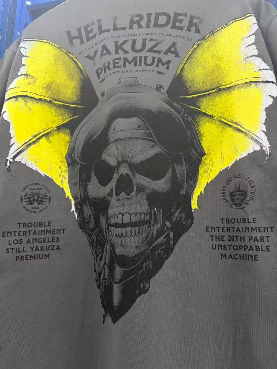 Vintage style washed summer wear T shirt Skull 260G pure cotton high-quality streetwear