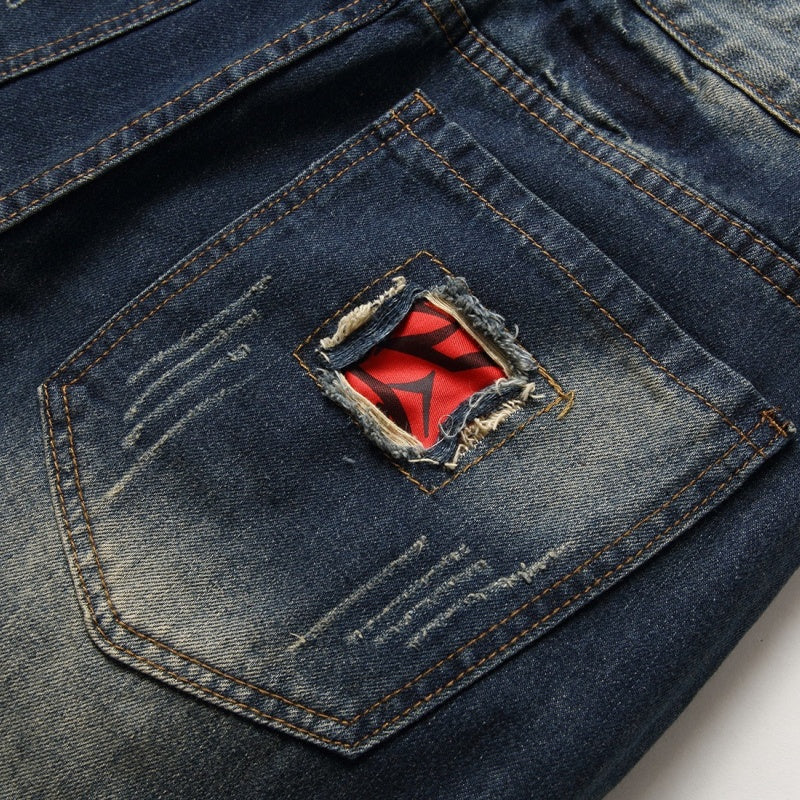 Denim shorts High-quality trendy casual pure cotton Non-stretch plus-size men's clothing