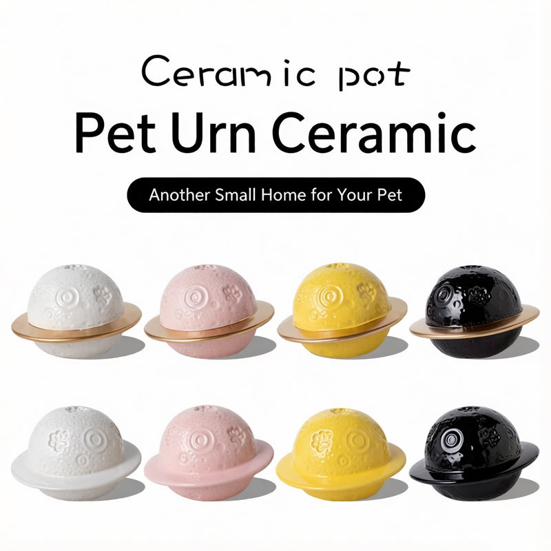 Pet Urn Ceramic Phnom Penh Planet Urn Pet Urn Light Luxury Cosmic Starry Sky Accompanying Cat Dog Death Memorial